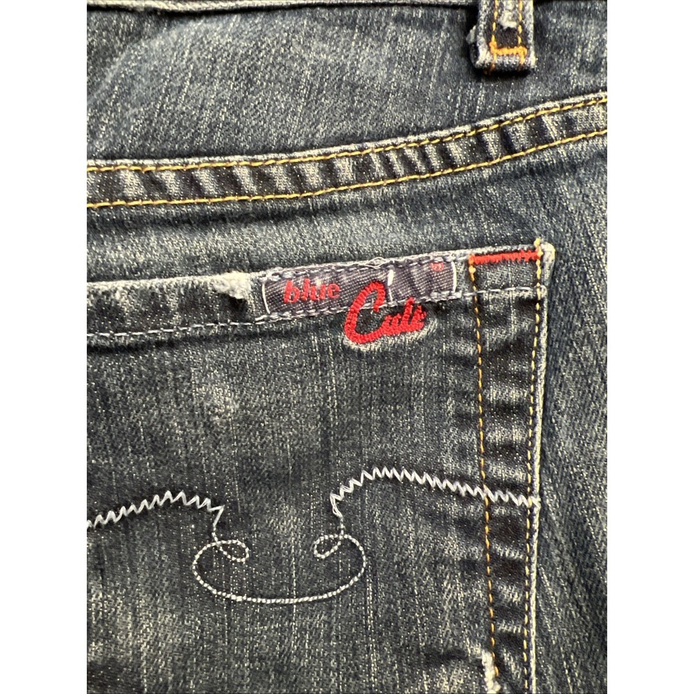 VTG Y2K Blue Cult Jeans Women's Sz 28 Flared Low Rise Denim MADE IN USA, 30x33 - Picture 8 of 10